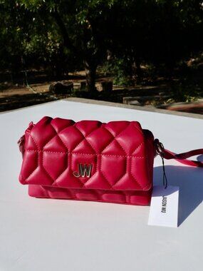 NWT Jason Wu Fuchsia Quilted‎ Vegan Leather Crossbody Bag with Gold Hardware